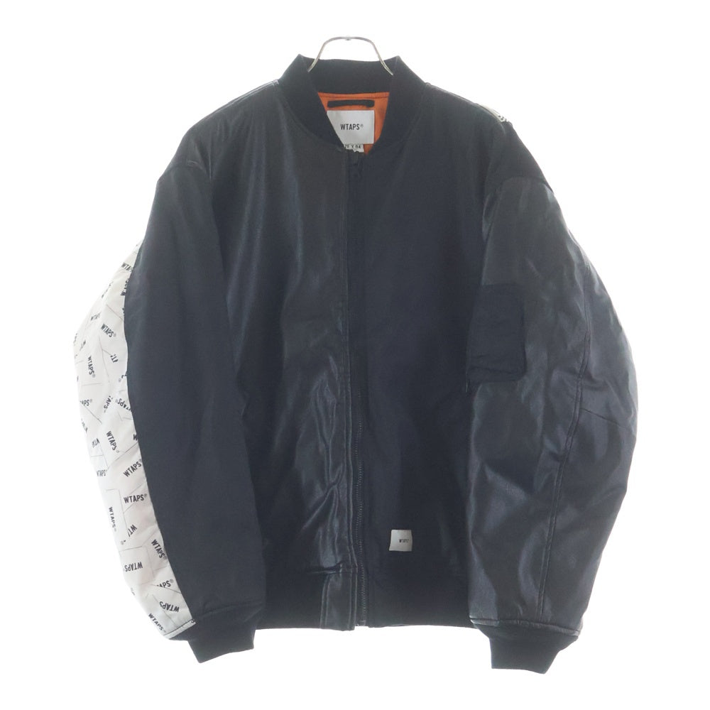 WTAPS(ダブルタップス) 19AW ×NEIGHBORHOOD W1 VE JACKET ネイバーフッド 異素材切替 MA-1 フライトジャケット ブラック/ホワイト 192BRNHD-JKM02S
