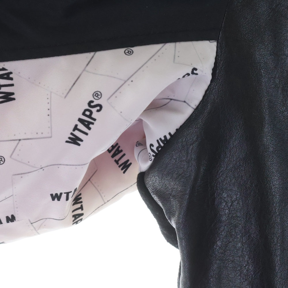 WTAPS(ダブルタップス) 19AW ×NEIGHBORHOOD W1 VE JACKET ネイバーフッド 異素材切替 MA-1 フライトジャケット ブラック/ホワイト 192BRNHD-JKM02S