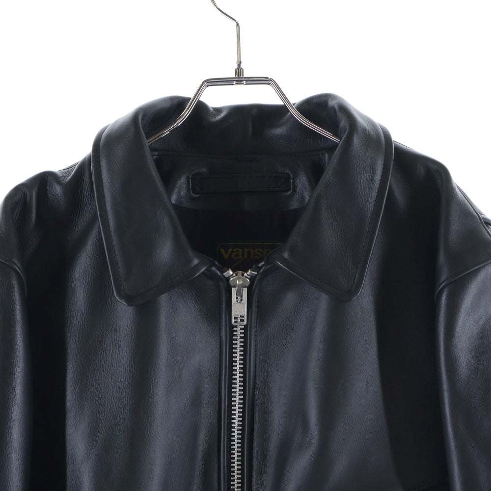 mastermind JAPAN(マスターマインドジャパン) 17AW ×VANSON カウレザー ジップアップ シングルライダース MWVP17-BL001-1 ブラック