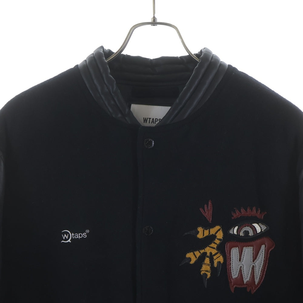 WTAPS(ダブルタップス) 20AW CANAL JACKET WONY MOSSER カナル モッサー スタジアムジャケットスタジャン ジャケット ブラック 202BRDT-JKM05