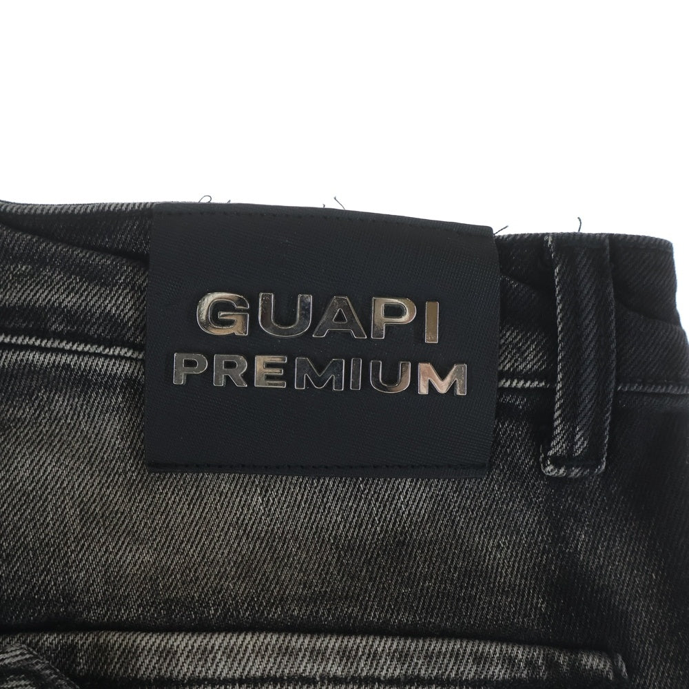 GUAPI(グアピ) STACKED PANTS スタックドパンツ フレアデニム ブラック
