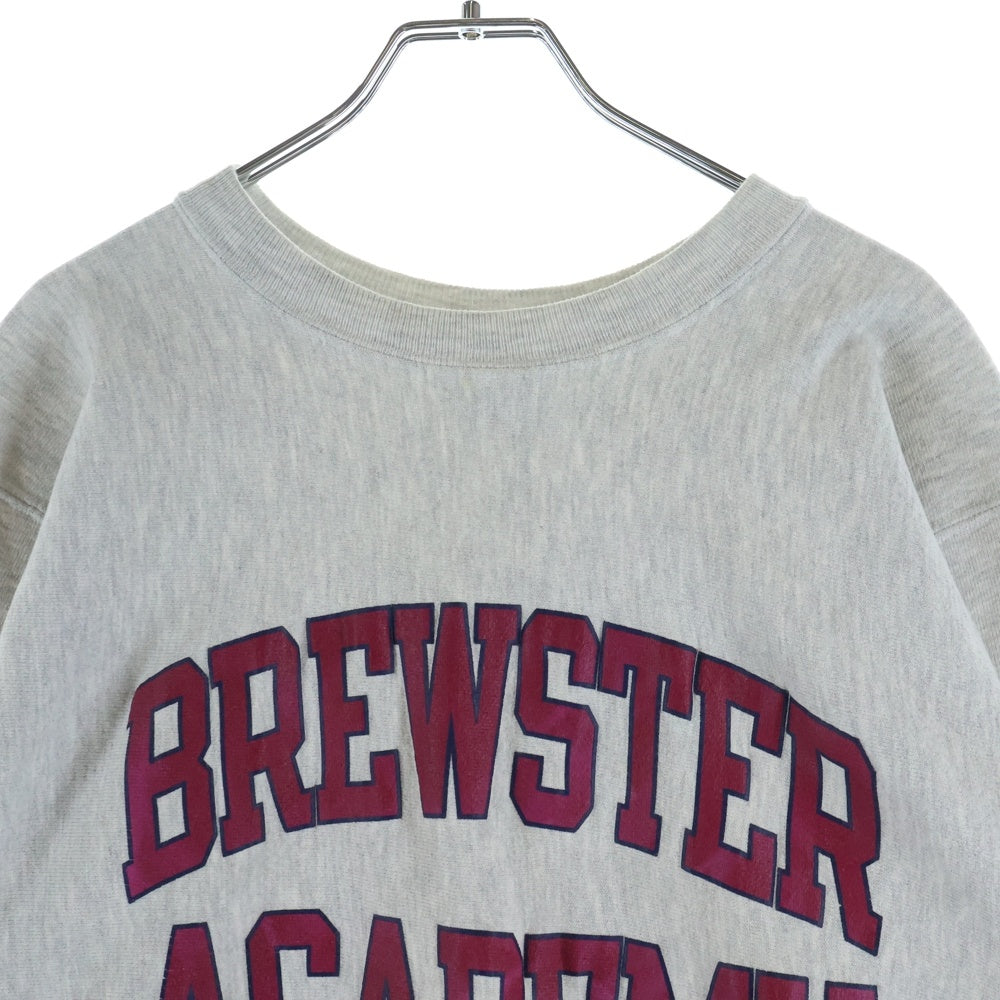 CHAMPION(チャンピオン) 90s-00s メキシコ製 REVERSE WEAVE BREWSTER ACADEMY 両面 裏B 2段 カレッジ スウェット グレー