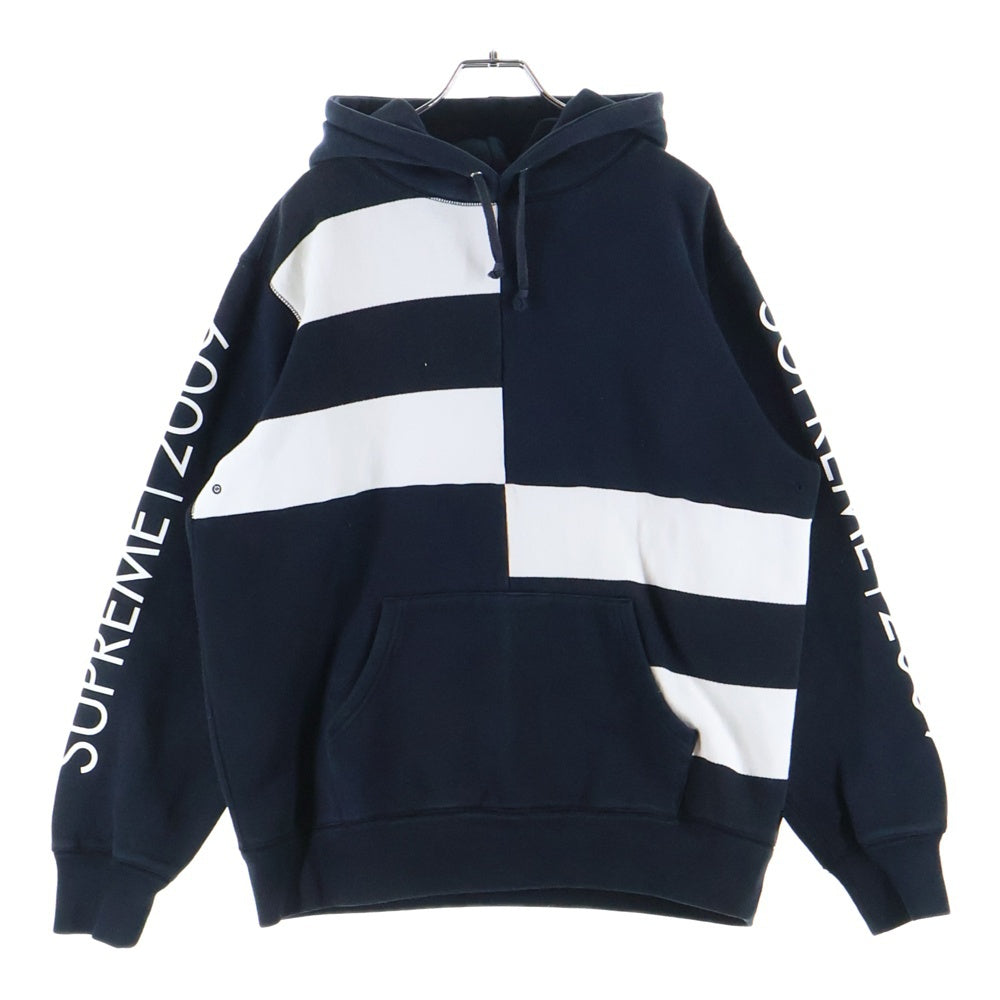 SUPREME(シュプリーム) 09AW Block Stripe Hoodie ブロックストライプ フーディー プルオーバーパーカー ネイビー/ホワイト