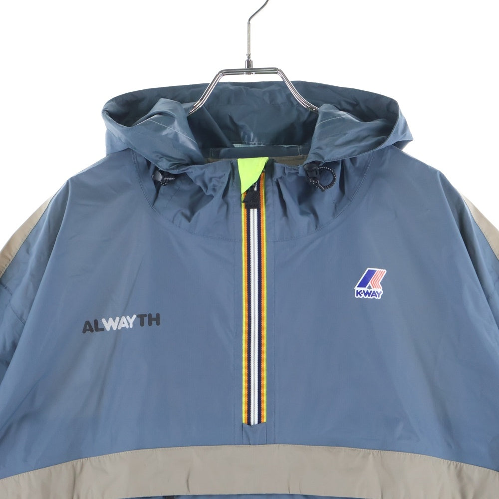 BEAMS(ビームス) K-WAY ALWAYTH リップストップ 2301094/K2138EW ナイロンプルオーバージャケット ブルー