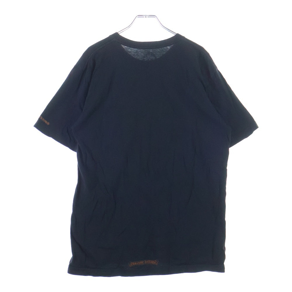 CHROME HEARTS(クロムハーツ) Necklogo ネックロゴ クルーネック半袖Tシャツ ブラック/ブラウン