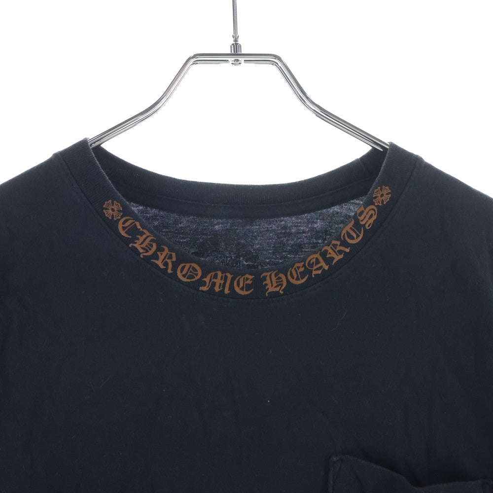 CHROME HEARTS(クロムハーツ) Necklogo ネックロゴ クルーネック半袖Tシャツ ブラック/ブラウン