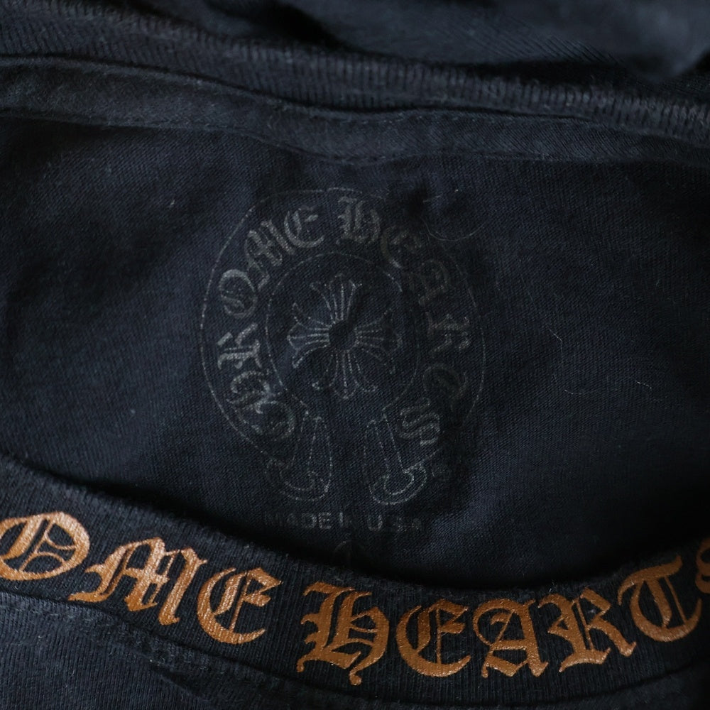 CHROME HEARTS(クロムハーツ) Necklogo ネックロゴ クルーネック半袖Tシャツ ブラック/ブラウン