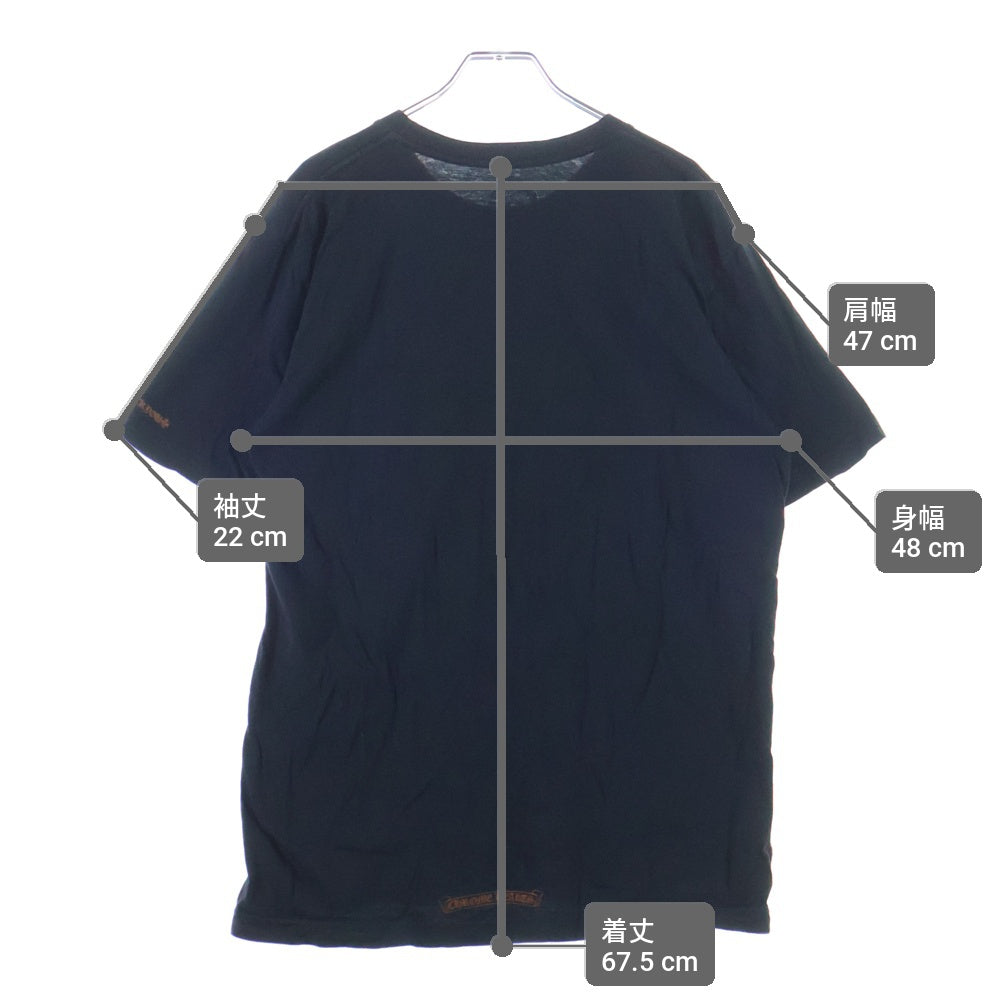 CHROME HEARTS(クロムハーツ) Necklogo ネックロゴ クルーネック半袖Tシャツ ブラック/ブラウン
