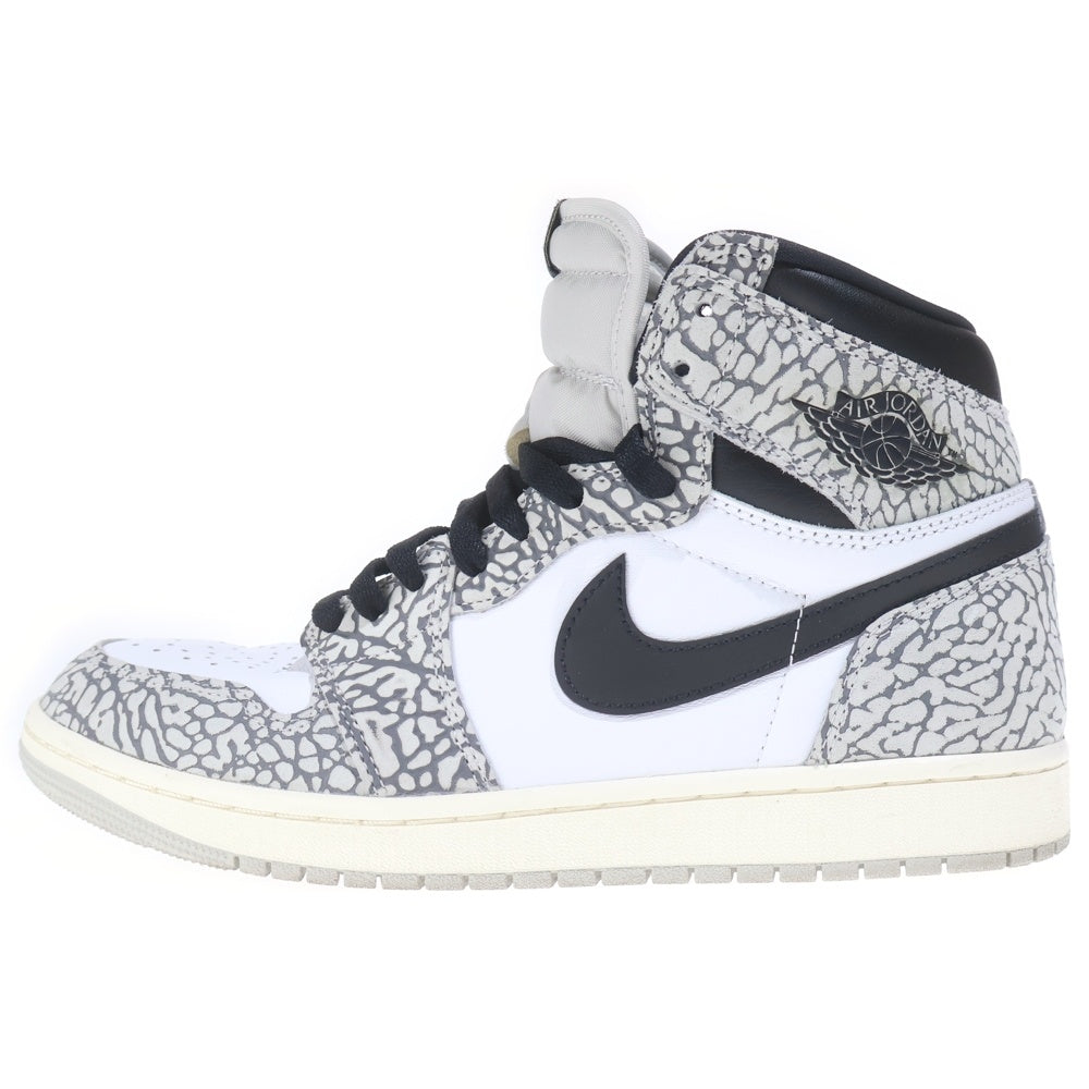 NIKE(ナイキ) AIR JORDAN 1 RETRO HIGH OG WHITE CEMENT ELEPHANT エアジョーダン1 ホワイトセメント サファリ ハイカットスニーカー ホワイト/グレー US9/27cm DZ5485-052