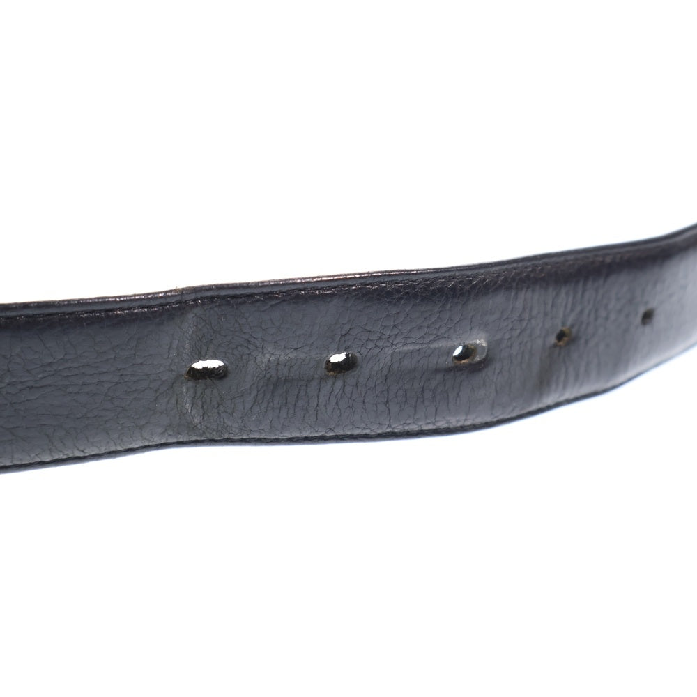 CHROME HEARTS(クロムハーツ) 1.5 STRAP 1.5inch スクロールラベルリベッツ レザーベルト ブラック