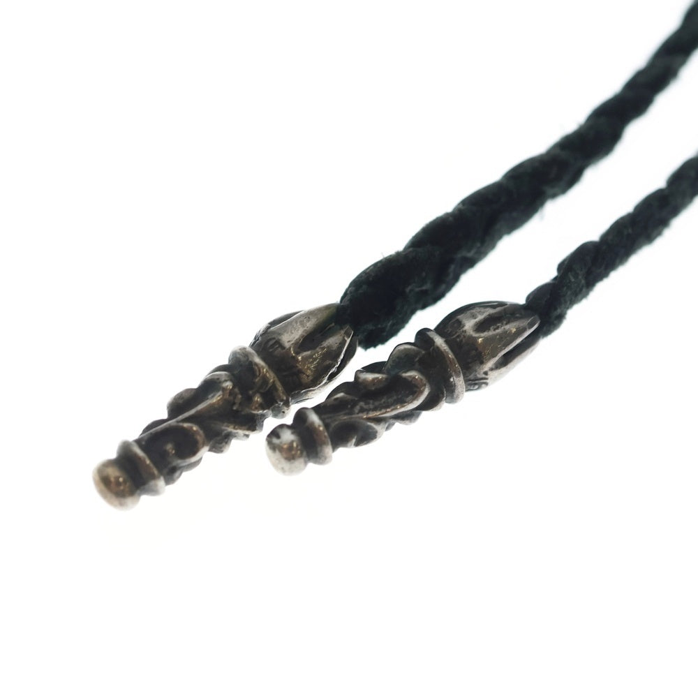 CHROME HEARTS(クロムハーツ) LEATHER BRAID FOTI HARRIS TEETER スクロールレザーブレード フォティ ハリスティータ ネックレス シルバー