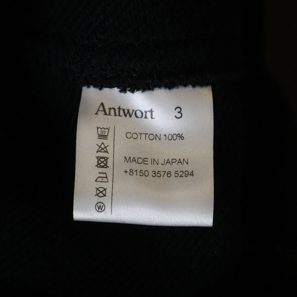 Antwort(アントワート) 25SS SWEAT TRUCKER JACKET スウェットトラッカージャケット ブラック