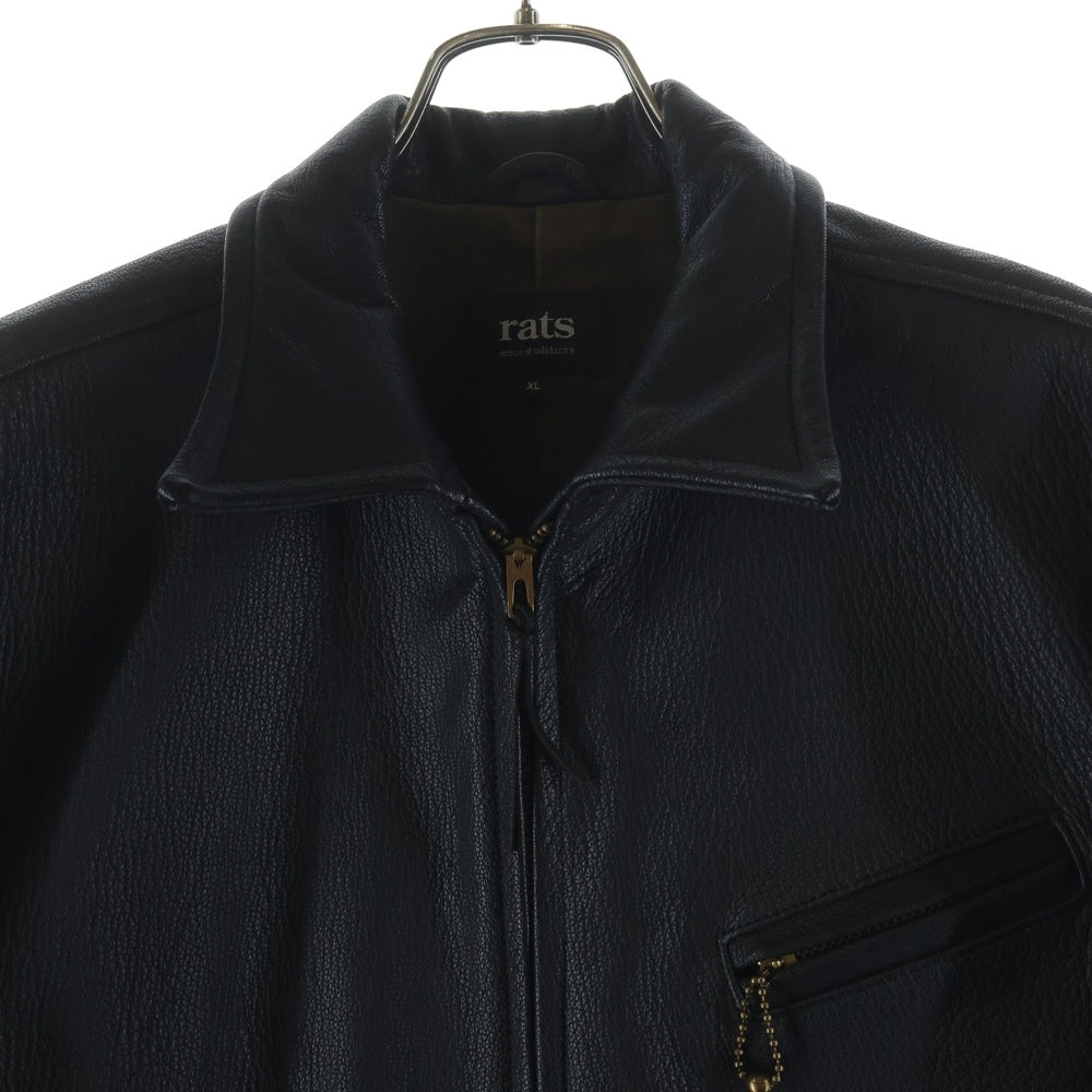 RATS(ラッツ) ジップアップ ラムレザー シングルライダースジャケット 14RJ-0904 ブラック