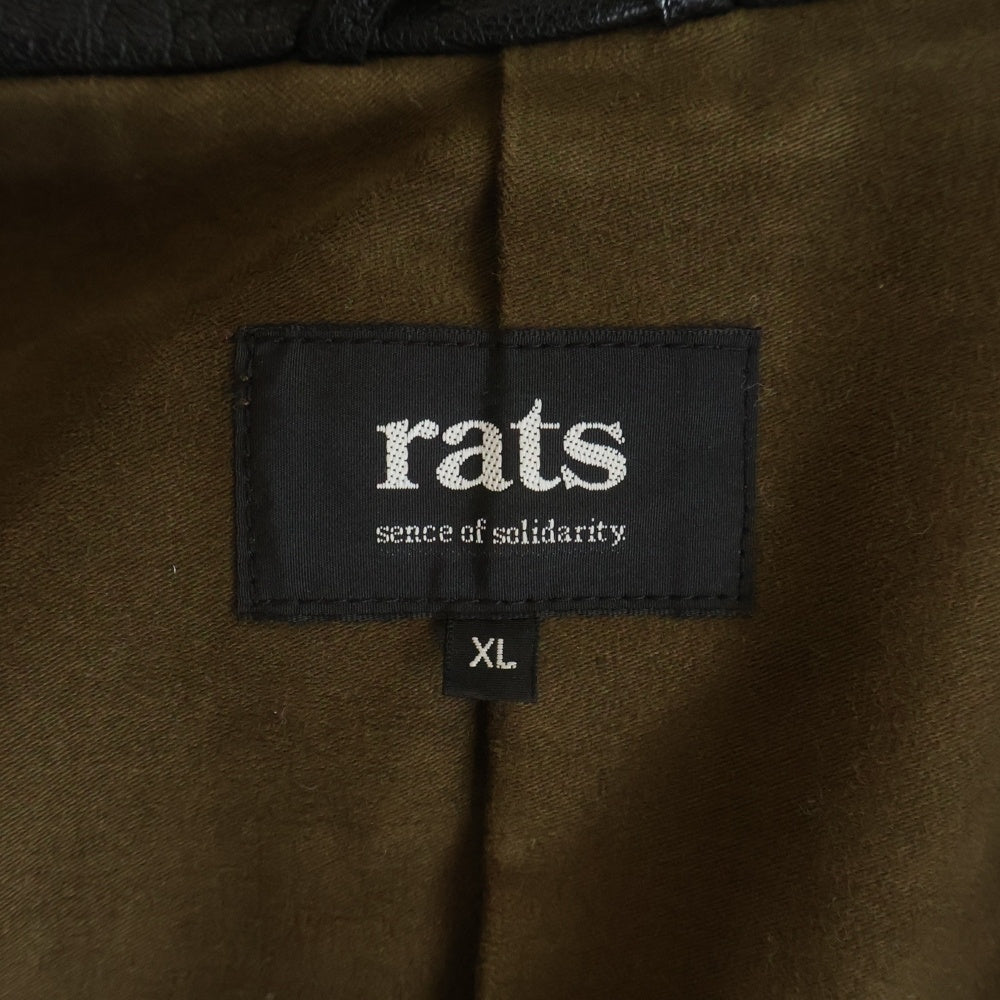 RATS(ラッツ) ジップアップ ラムレザー シングルライダースジャケット 14RJ-0904 ブラック