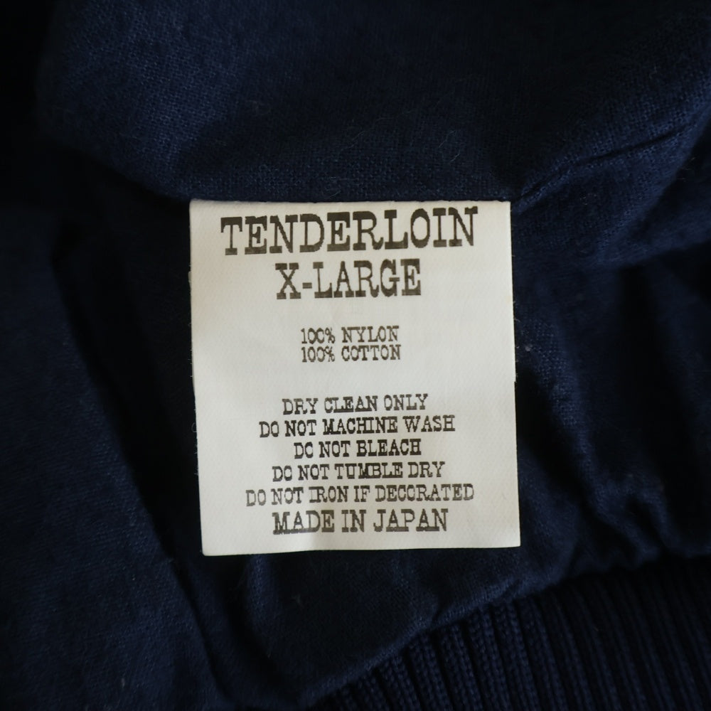 TENDERLOIN(テンダーロイン) T-NYLON RIB JKT ティナイロン リブバーシティ スタジアムジャケット ネイビー