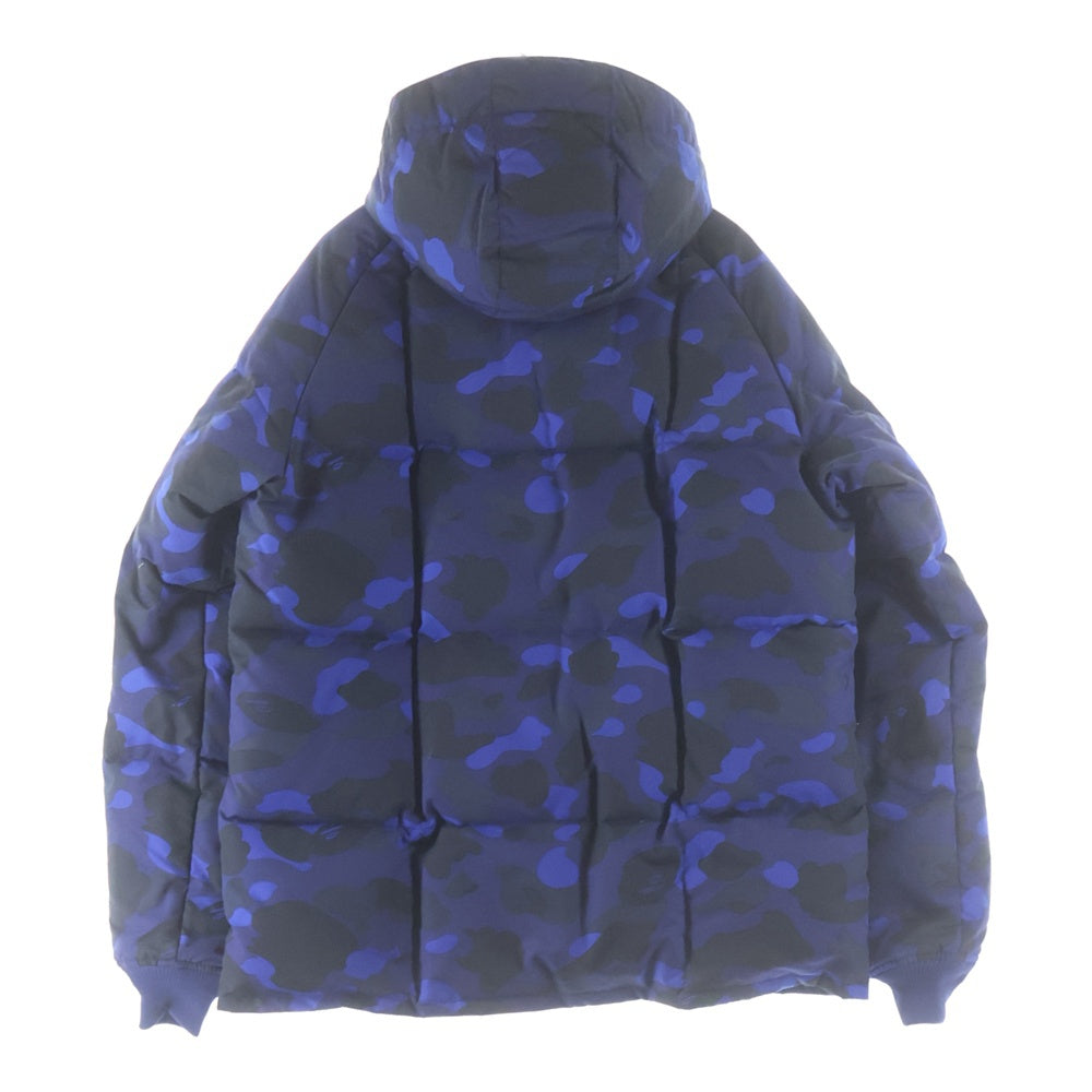 A BATHING APE(アベイシングエイプ) ジップアップ サルカモ フーディダウンジャケット 001HJA801013X ブルー