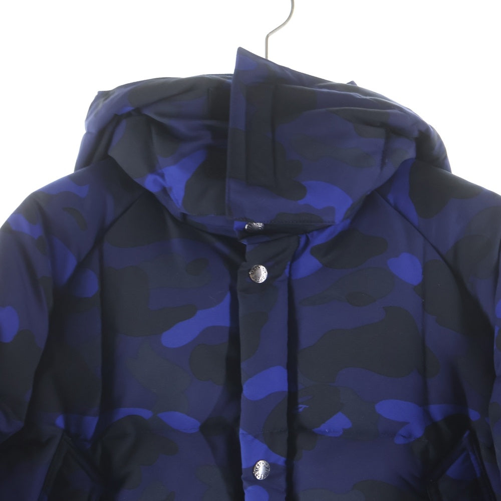 A BATHING APE(アベイシングエイプ) ジップアップ サルカモ フーディダウンジャケット 001HJA801013X ブルー