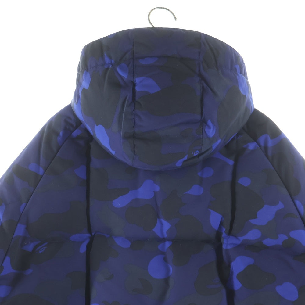 A BATHING APE(アベイシングエイプ) ジップアップ サルカモ フーディダウンジャケット 001HJA801013X ブルー