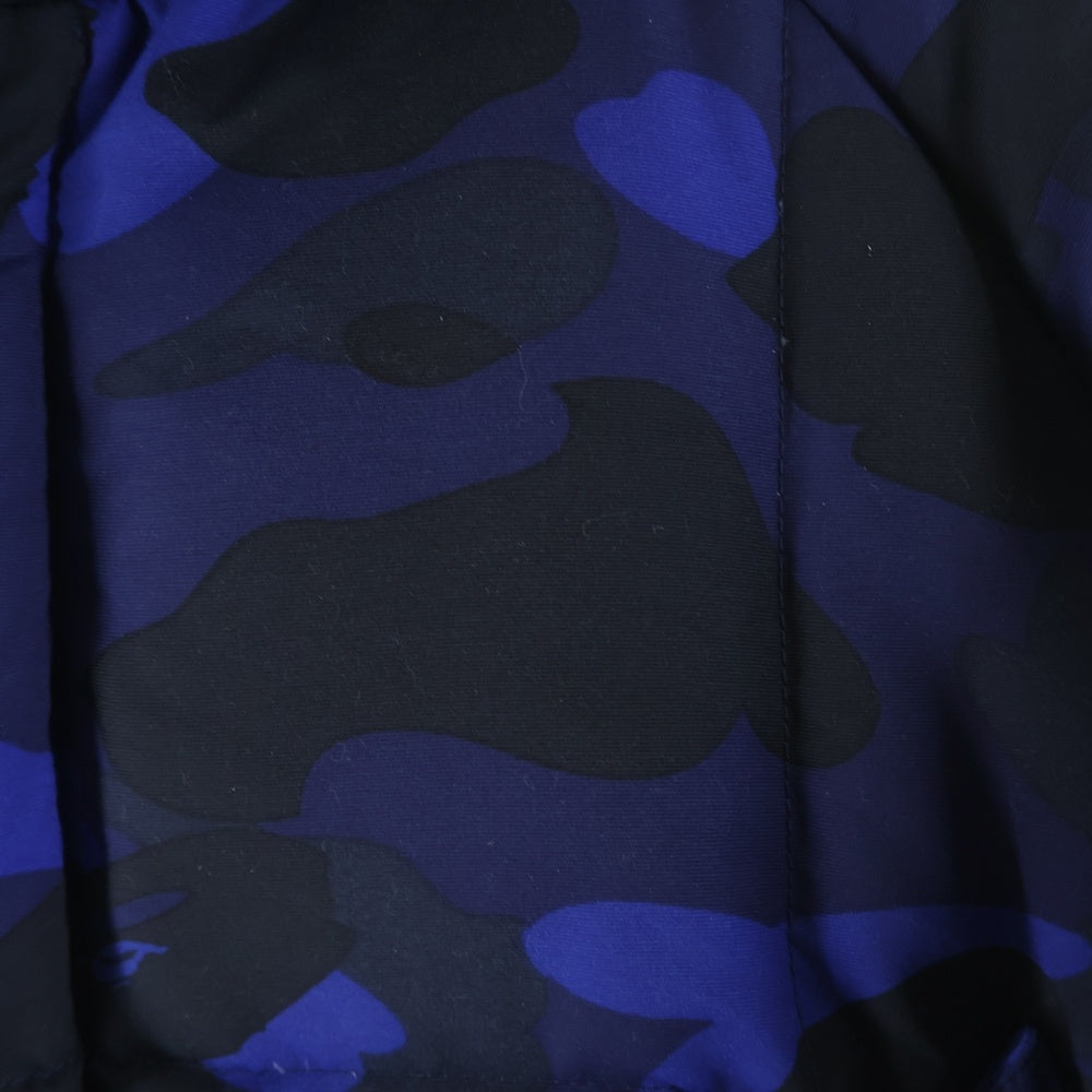 A BATHING APE(アベイシングエイプ) ジップアップ サルカモ フーディダウンジャケット 001HJA801013X ブルー