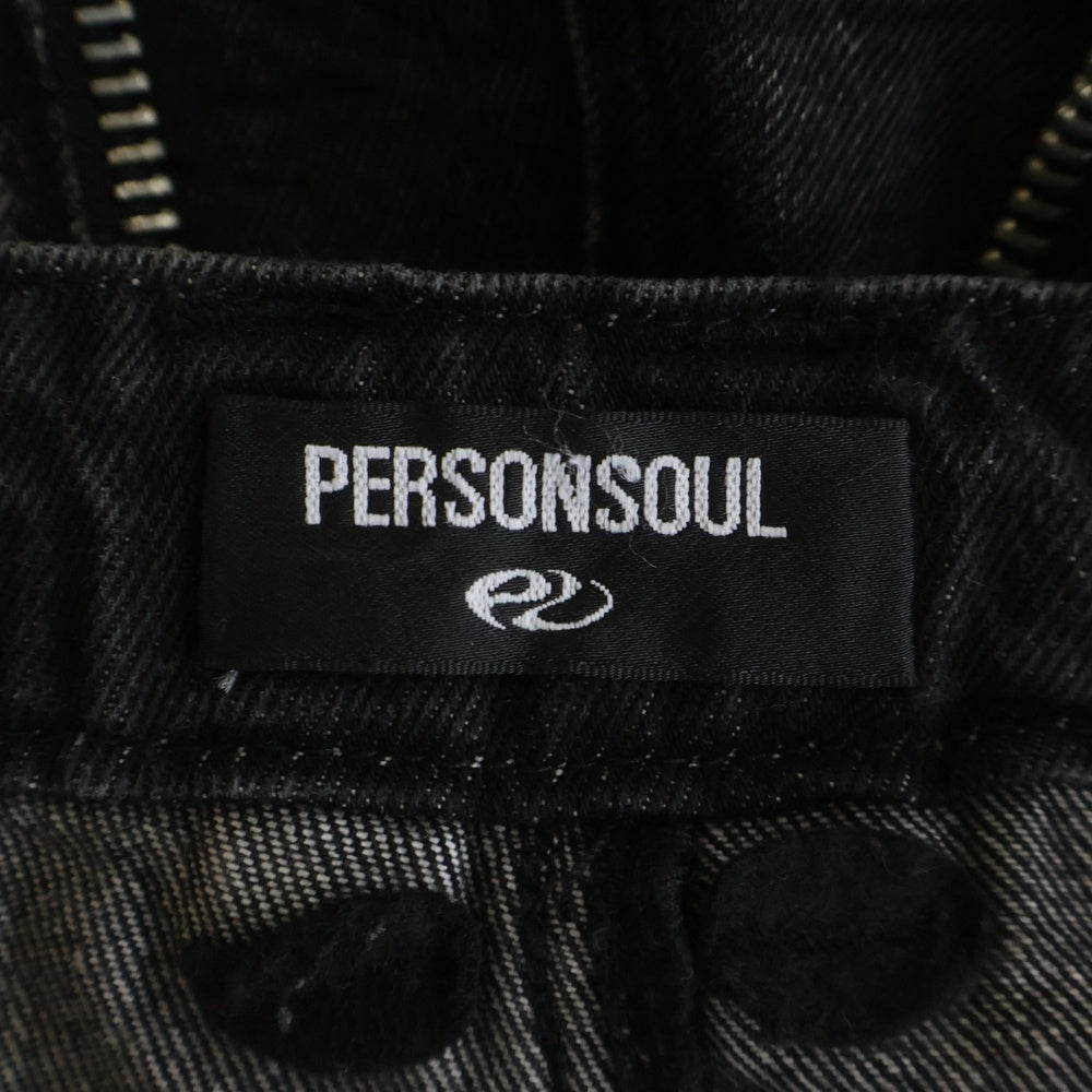Personsoul(パーソンソール) Strap Tactical Wid denim ストラップ タクティカル ワイドデニム ブラック
