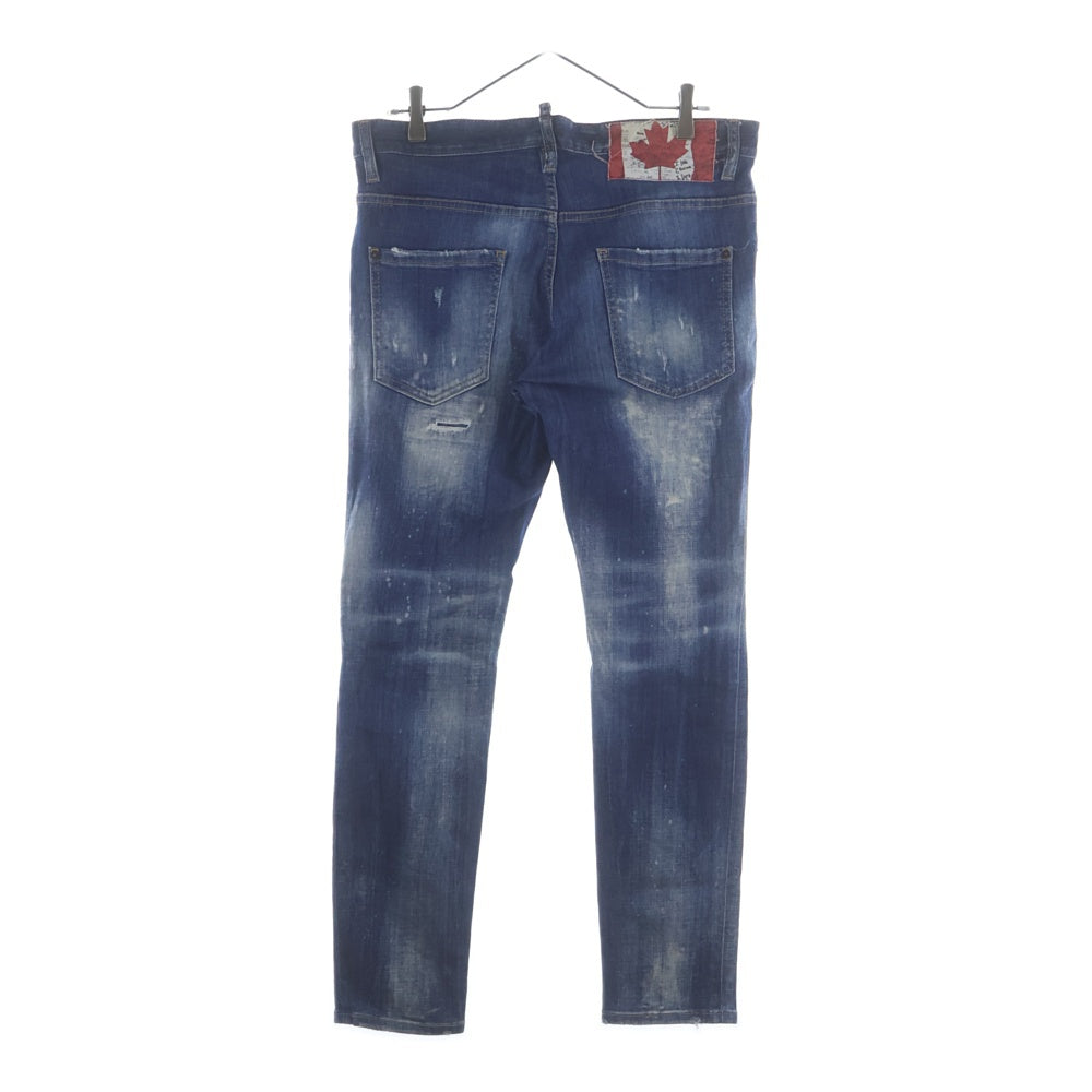DSQUARED2(ディースクエアード) 22SS SKATER JEANS ダメージ加工 スキニーデニムパンツ S74LB1042 インディゴ