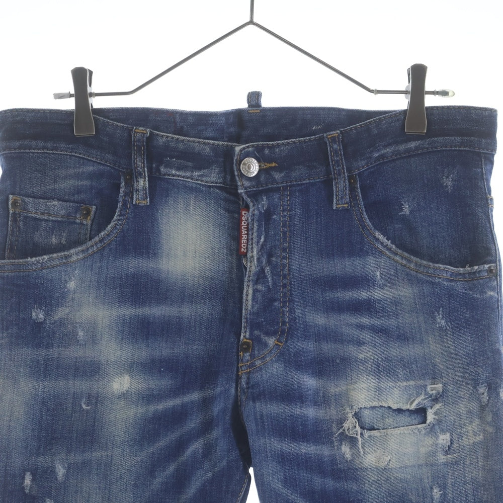 DSQUARED2(ディースクエアード) 22SS SKATER JEANS ダメージ加工 スキニーデニムパンツ S74LB1042 インディゴ