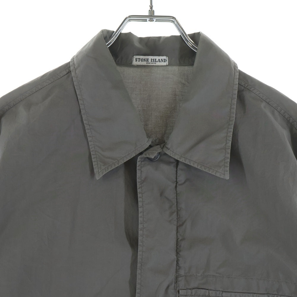 STONE ISLAND(ストーンアイランド) 00s 07SS ジップアップ ガーメントダイ 46151A02 ジップアップシャツ グレー