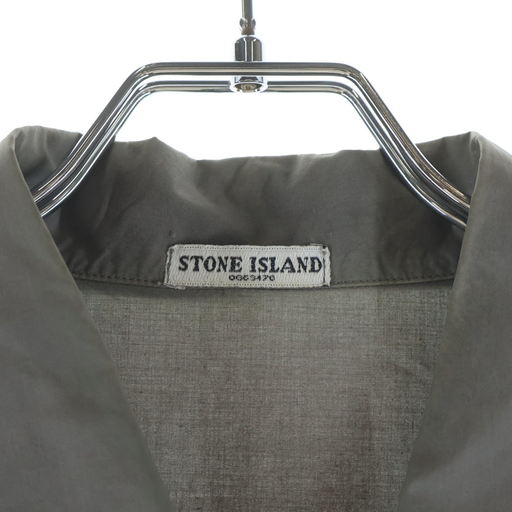 STONE ISLAND(ストーンアイランド) 00s 07SS ジップアップ ガーメントダイ 46151A02 ジップアップシャツ グレー