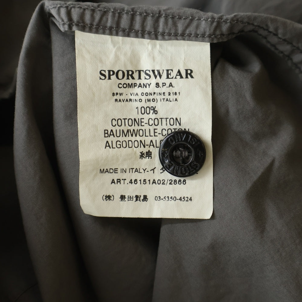 STONE ISLAND(ストーンアイランド) 00s 07SS ジップアップ ガーメントダイ 46151A02 ジップアップシャツ グレー