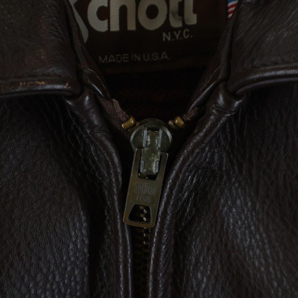 SCHOTT(ショット) 90s 681 レザージャケット ウールネルライニング ブラウン