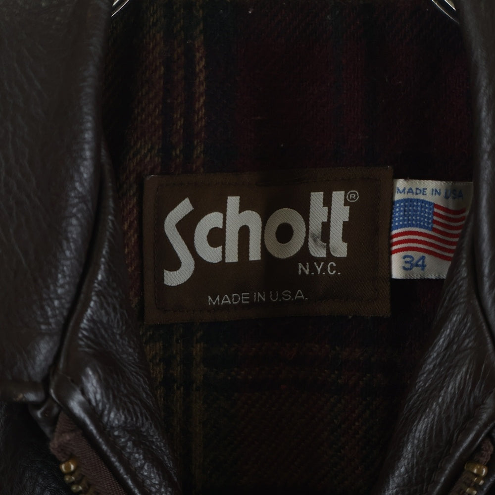 SCHOTT(ショット) 90s 681 レザージャケット ウールネルライニング ブラウン