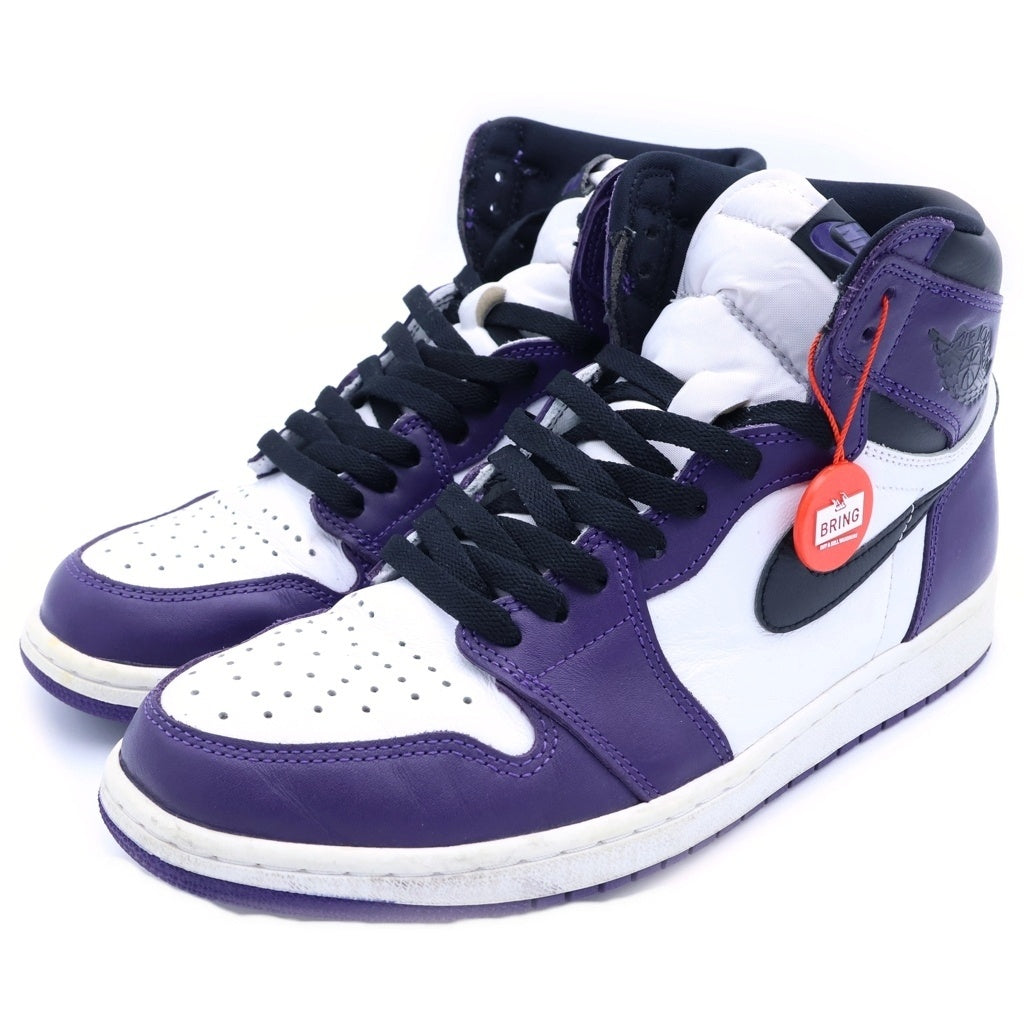 NIKE(ナイキ) AIR JORDAN 1 RETRO HIGH OG COURT PURPLE エアジョーダン1 レトロ ハイ コート パープル ハイカットスニーカー 555088-500 ホワイト/パープル US10/28cm