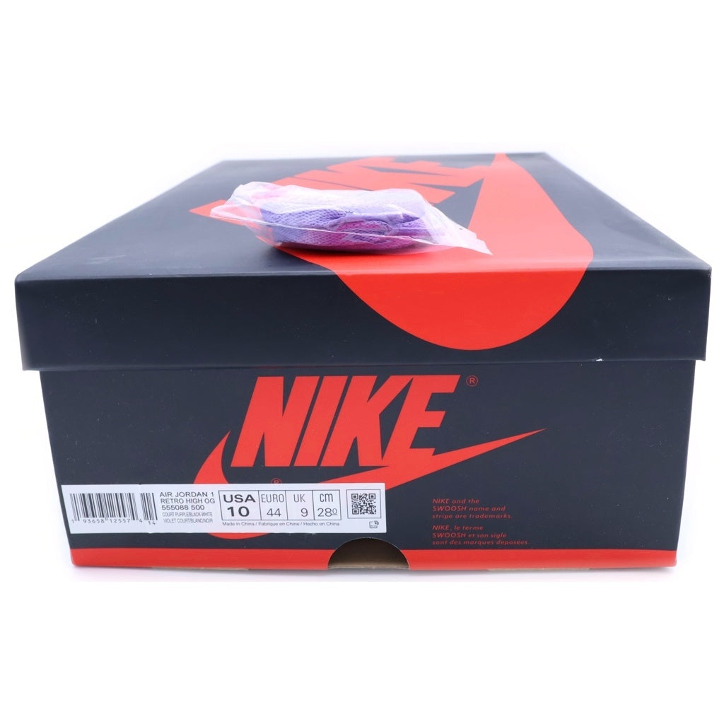 NIKE(ナイキ) AIR JORDAN 1 RETRO HIGH OG COURT PURPLE エアジョーダン1 レトロ ハイ コート パープル ハイカットスニーカー 555088-500 ホワイト/パープル US10/28cm