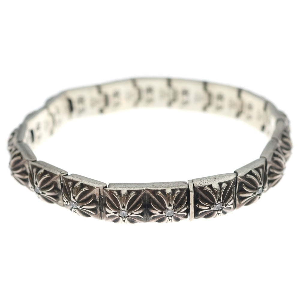 CHROME HEARTS(クロムハーツ) PYRAMID PLS LNK P DMND 3/8ピラミッドプラスリンク パヴェダイヤ ブレスレット シルバー