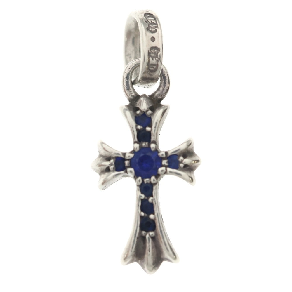 CHROME HEARTS(クロムハーツ) CRS BBYFAT P SAP ベイビーファットクロス PAVEサファイア ペンダントトップ シルバー BCA236