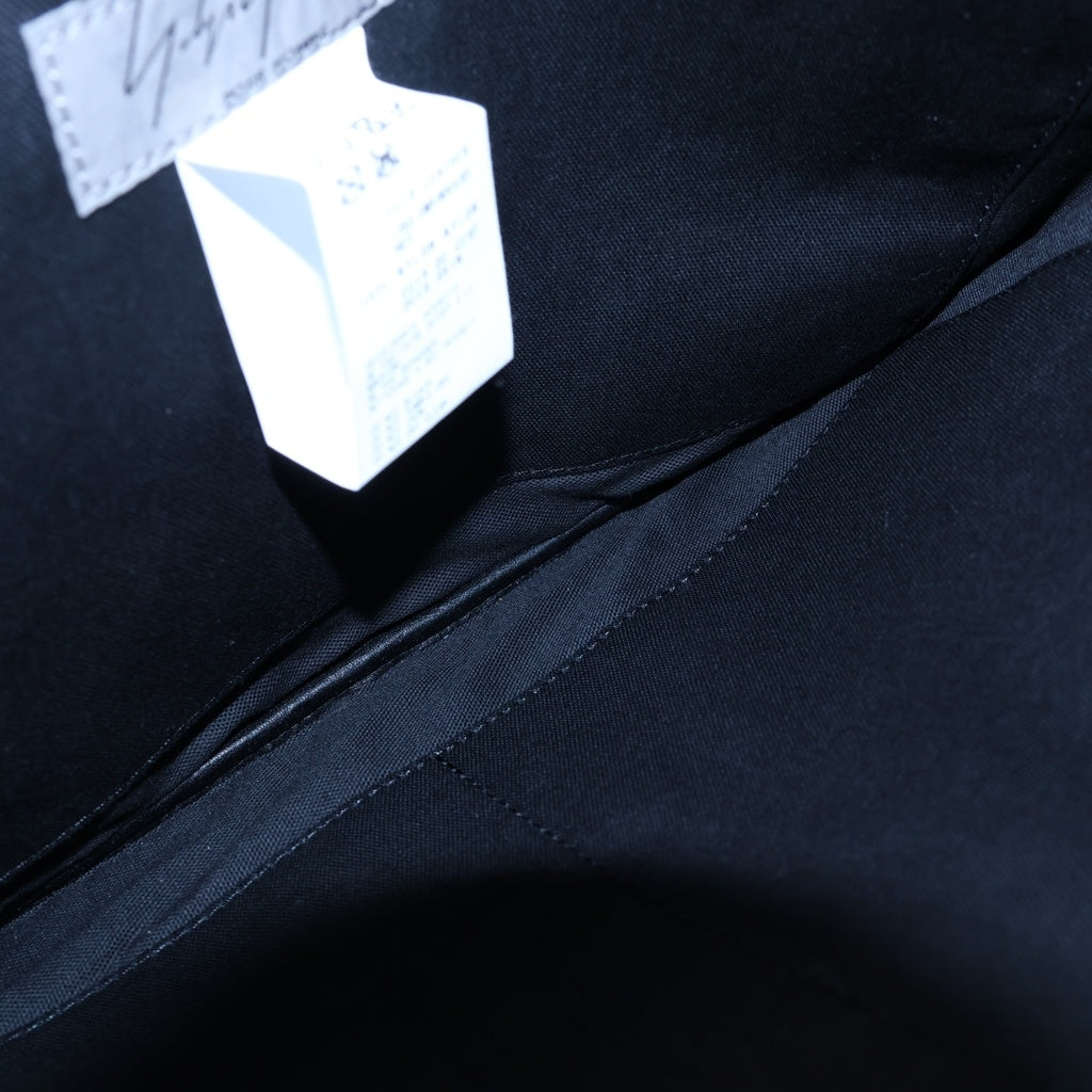 Yohji Yamamoto POUR HOMME(ヨウジヤマモト プールオム) 19SS ソフトナッパレザー フロントロゴ シボ革 グレインレザー HH-I10-782 メッセンジャーバック ブラック