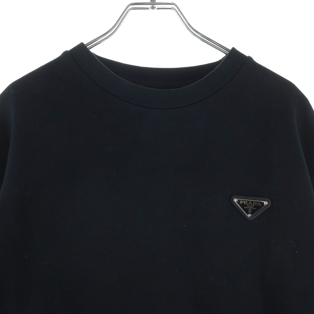 PRADA(プラダ) 24SS テクニカルコットン 三角プレート UJL90B クルーネックスウェット ブラック
