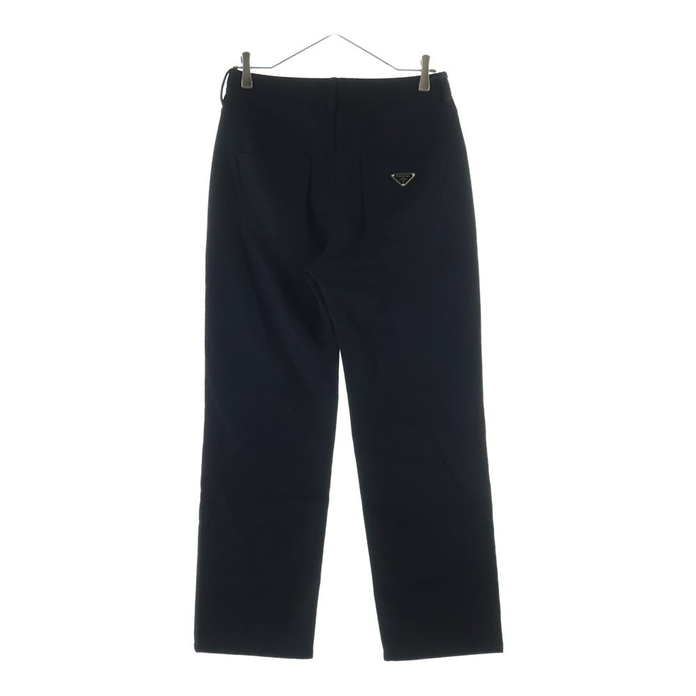 PRADA(プラダ) 21AW 三角プレート ウール P269E ストレートパンツ ブラック レディース
