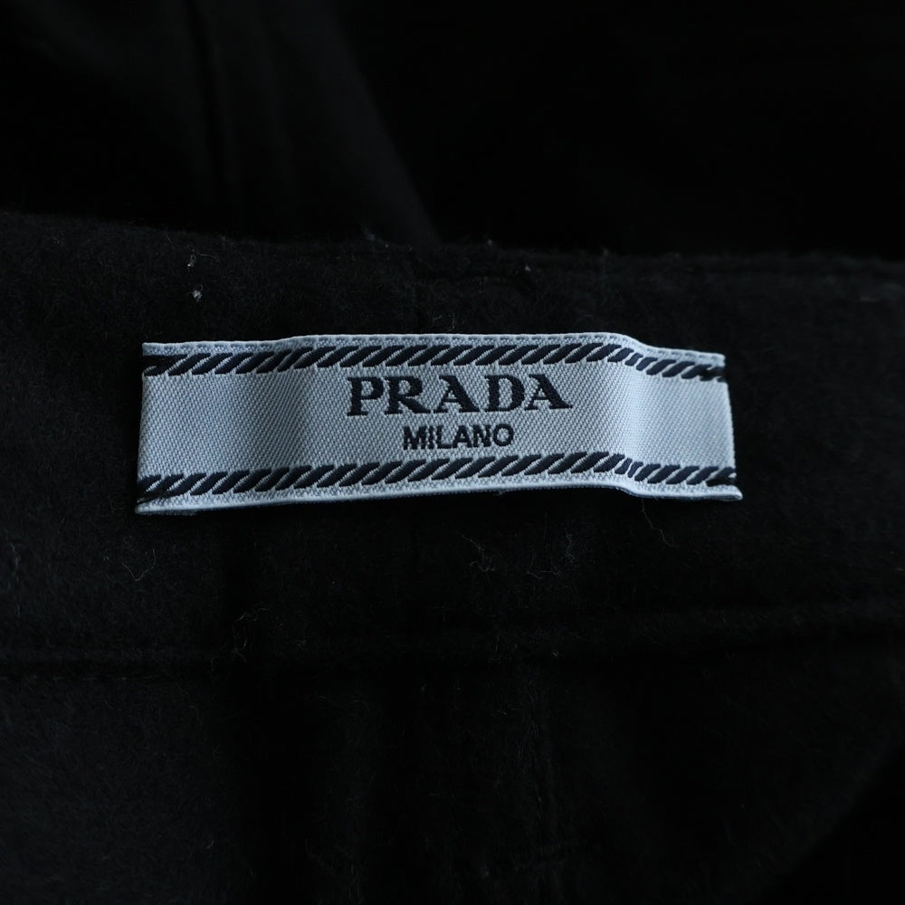 PRADA(プラダ) 21AW 三角プレート ウール P269E ストレートパンツ ブラック レディース