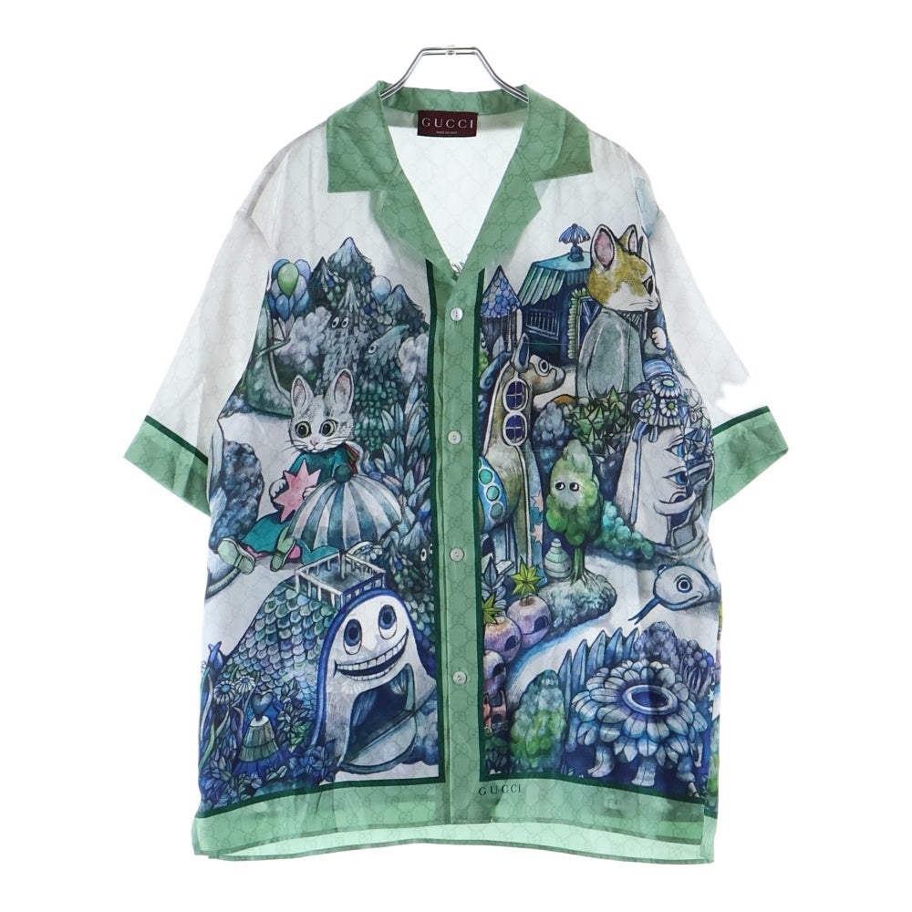 GUCCI(グッチ) 25SS ×HIGUCHI YUKO ヒグチユウコ 864048 レーヨン 半袖シャツ 総柄