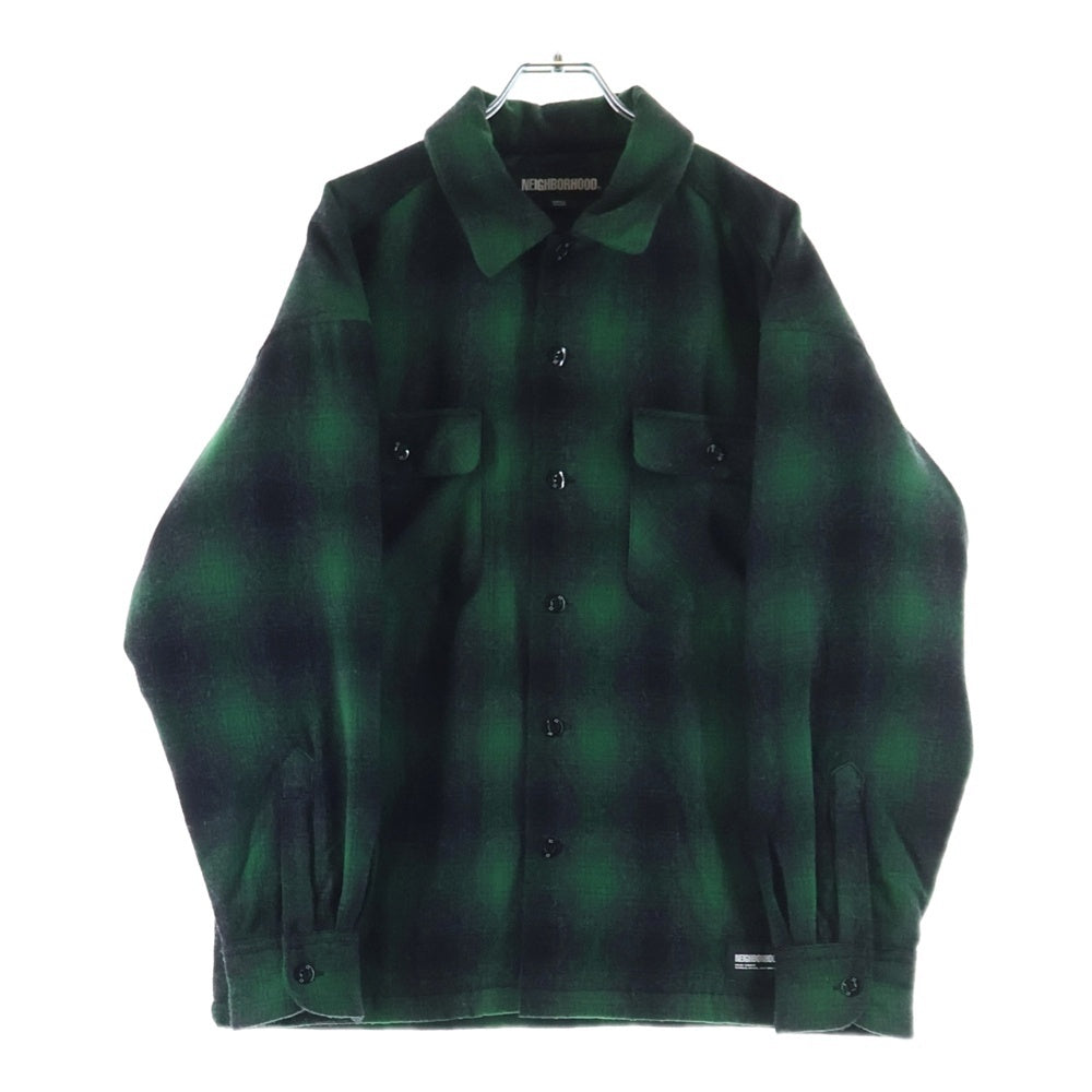 NEIGHBORHOOD(ネイバーフッド) 24AW CPO SHIRT LS OMBRE キルティングライニング 242TSNH-SHM06 シャツジャケット グリーン
