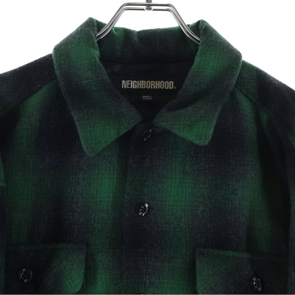 NEIGHBORHOOD(ネイバーフッド) 24AW CPO SHIRT LS OMBRE キルティングライニング 242TSNH-SHM06 シャツジャケット グリーン
