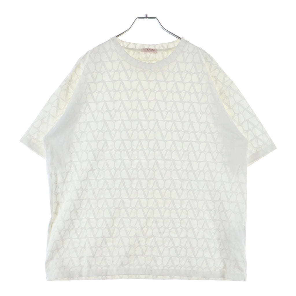 VALENTINO(ヴァレンティノ) 21AW LOGO T-SHIRT フロントロゴプリント クルーネック半袖Tシャツ ホワイト WV0MG10W7SS