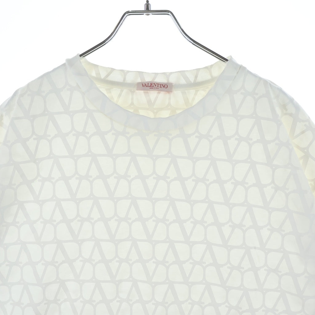 VALENTINO(ヴァレンティノ) 21AW LOGO T-SHIRT フロントロゴプリント クルーネック半袖Tシャツ ホワイト WV0MG10W7SS