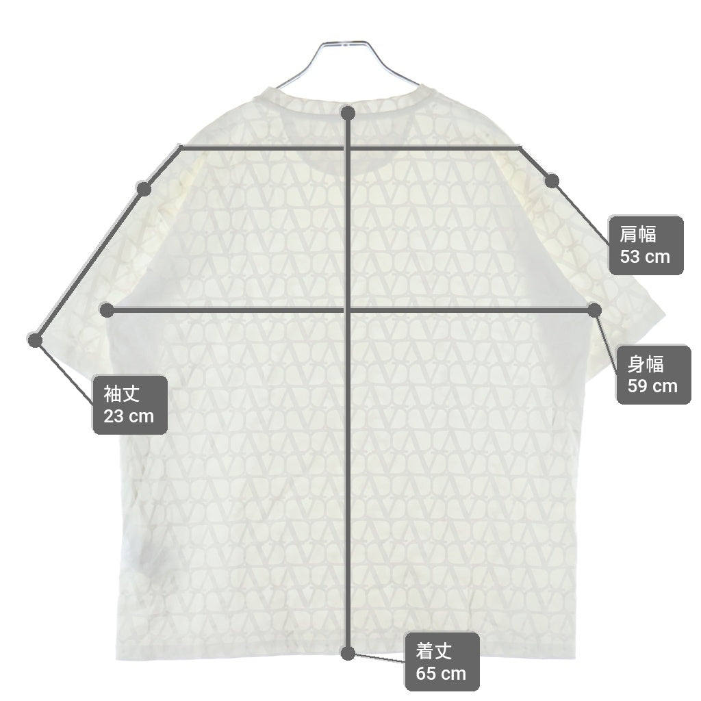 VALENTINO(ヴァレンティノ) 21AW LOGO T-SHIRT フロントロゴプリント クルーネック半袖Tシャツ ホワイト WV0MG10W7SS