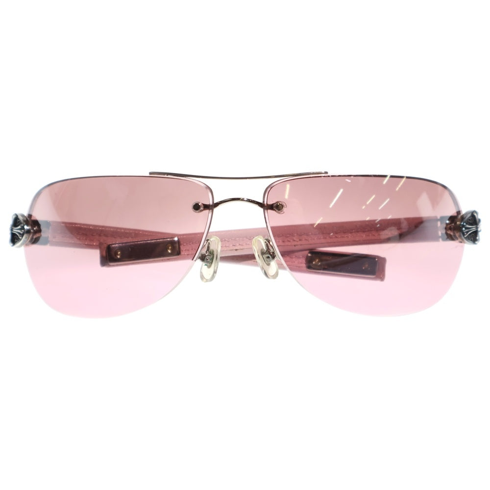 CHROME HEARTS(クロムハーツ) CLASSIC OVAL クラシックオーバル レザーテンプルサングラス SS-PKL ピンク