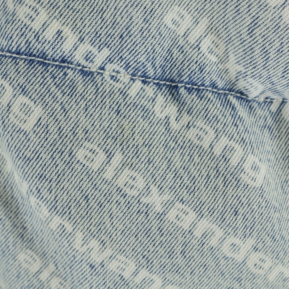 ALEXANDER WANG(アレキサンダーワン) Blue Denim Logo Puffer Jacket Monogram ダウンジャケット デニム インディゴ