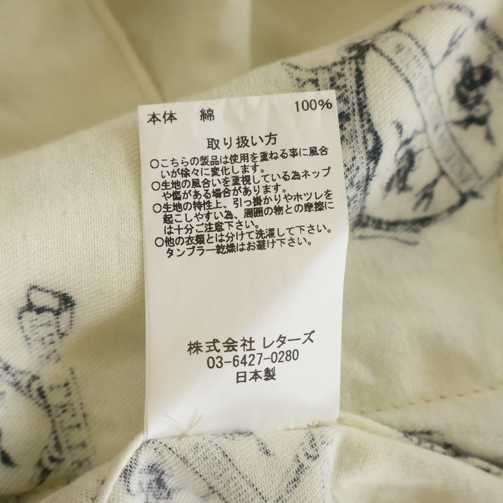 The Letters(ザレターズ) 24SS WESTERN PAJAMA SHIRT CROWN HARTS COW BOY FLANNEL COTTON スナップ ウエスタン LSBD-S0004C パジャマシャツ ベージュ