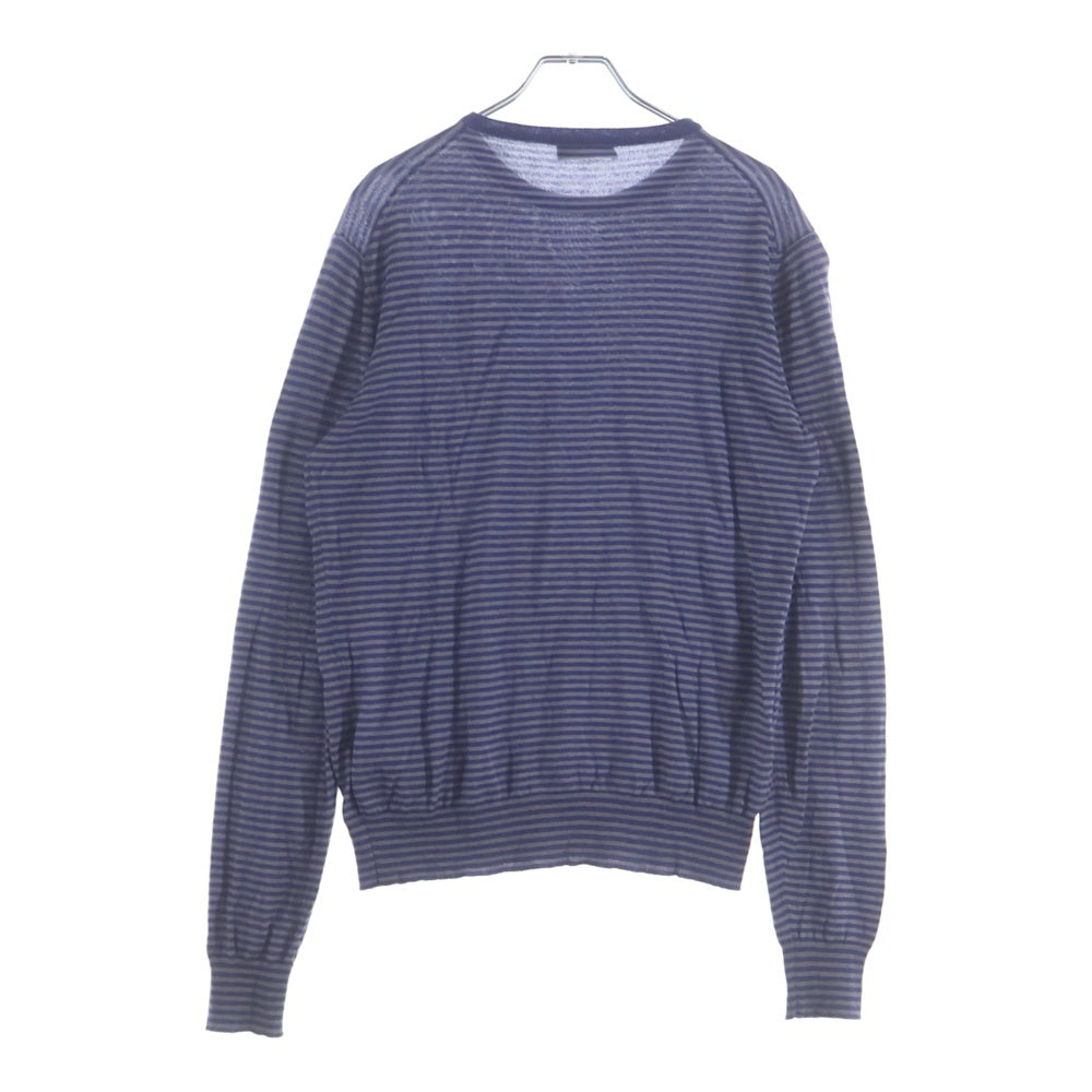 PRADA(プラダ) 09SS ハイゲージ UMN575 プルオーバーニット ボーダー ブルー