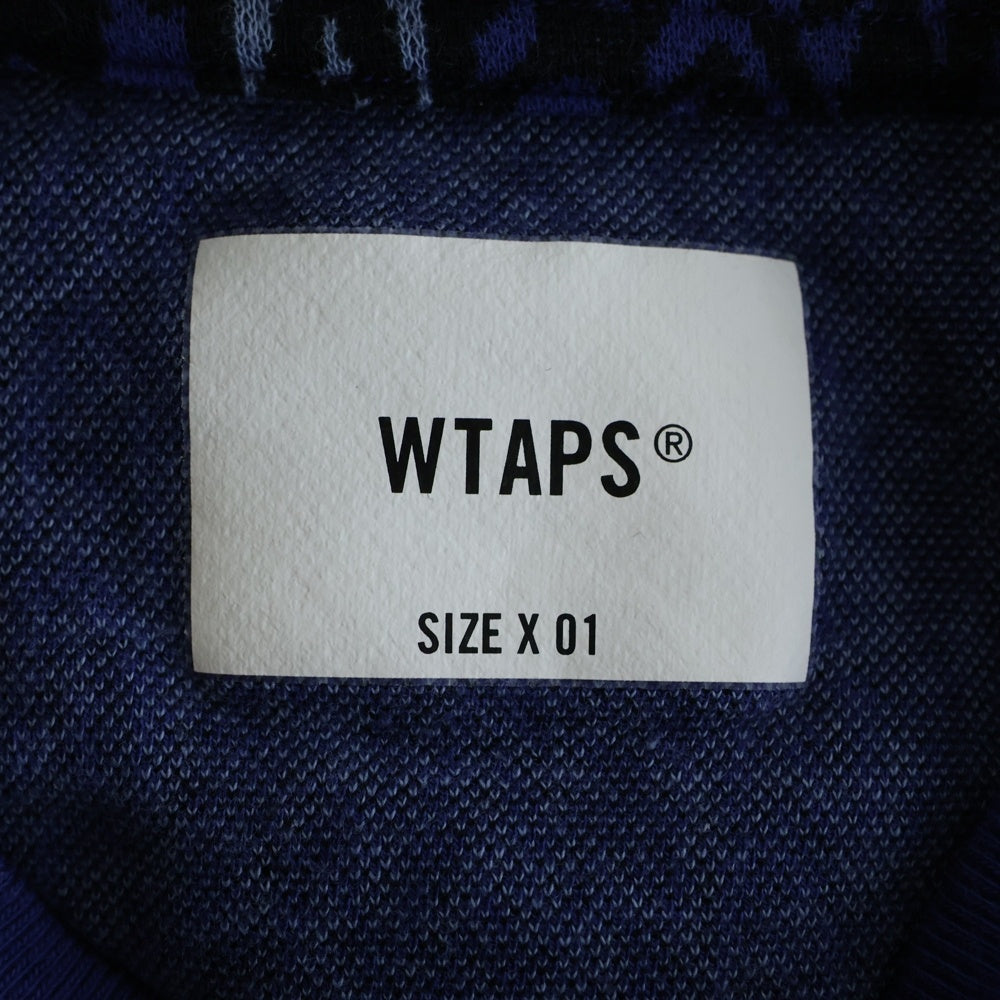 WTAPS(ダブルタップス) 24SS BDY 01/SS/COTTON.SIGN 241ATDT-CSM25 クルーネックTシャツ ブルー